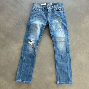 Pilcro and the Letterpress Blue Distressed Jeans